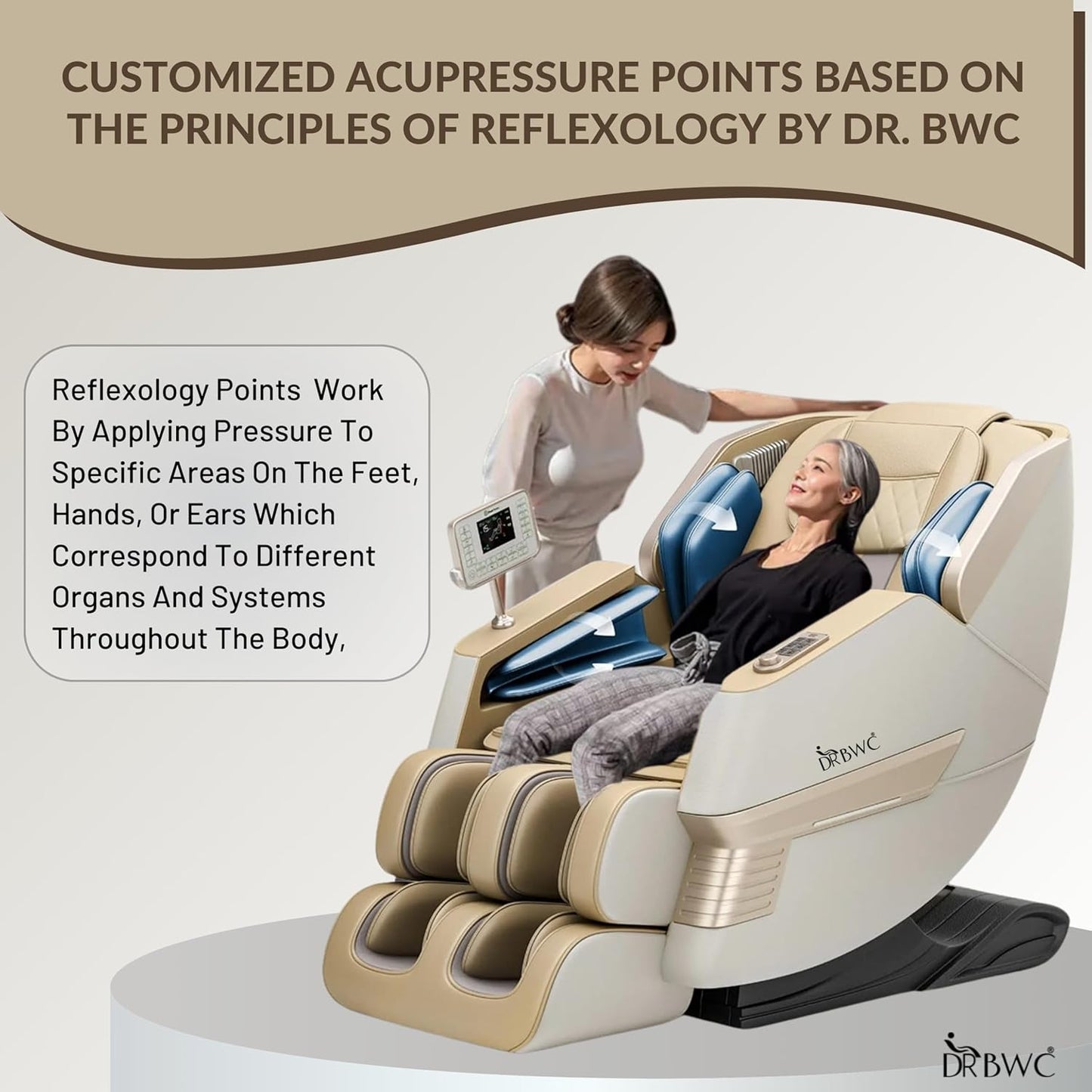 DR BWC® Leather 4D Zero Gravity Massage Chair for Stress, Pain Relief Electric Massage Chair AI Intelligent Core Manipulator with Bluetooth, Long SL Track 24 Combination Massage,Best for Home Use