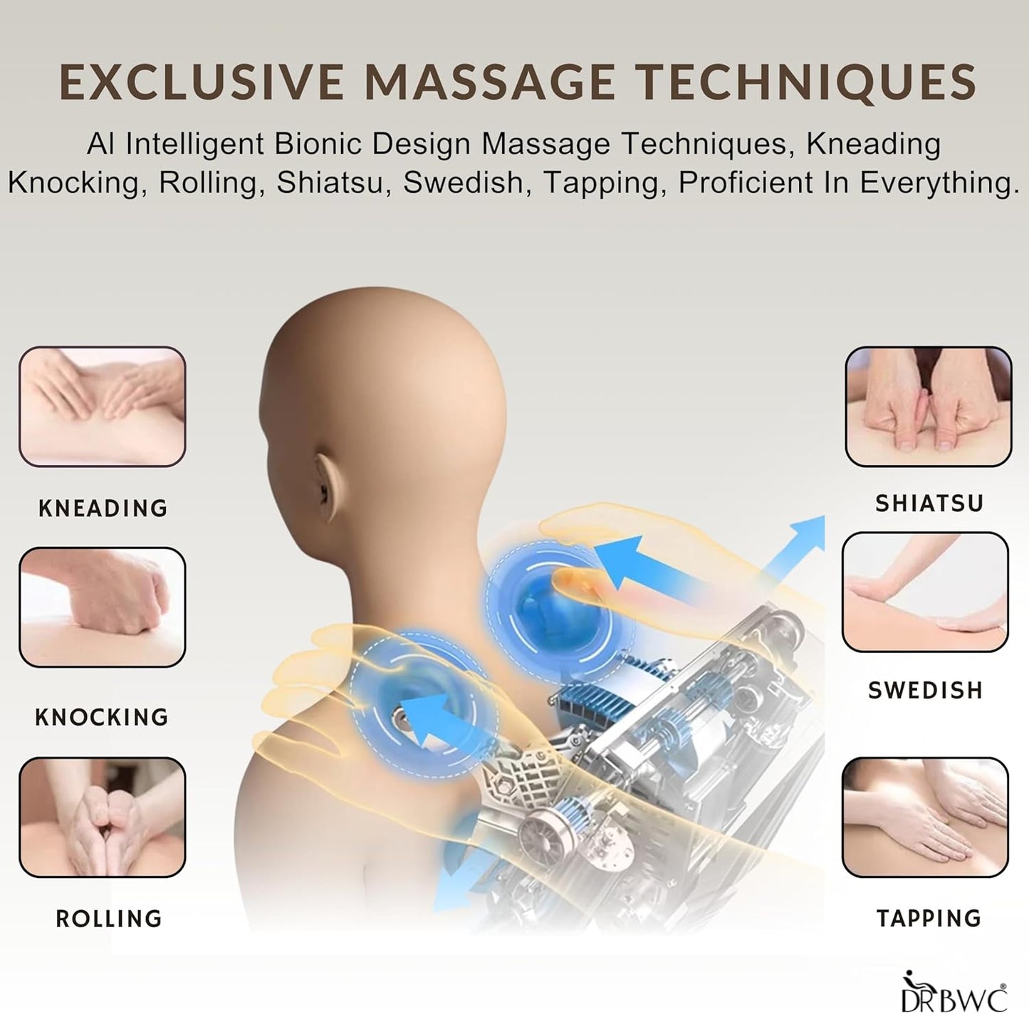 DR BWC® Leather 4D Zero Gravity Massage Chair for Stress, Pain Relief Electric Massage Chair AI Intelligent Core Manipulator with Bluetooth, Long SL Track 24 Combination Massage,Best for Home Use