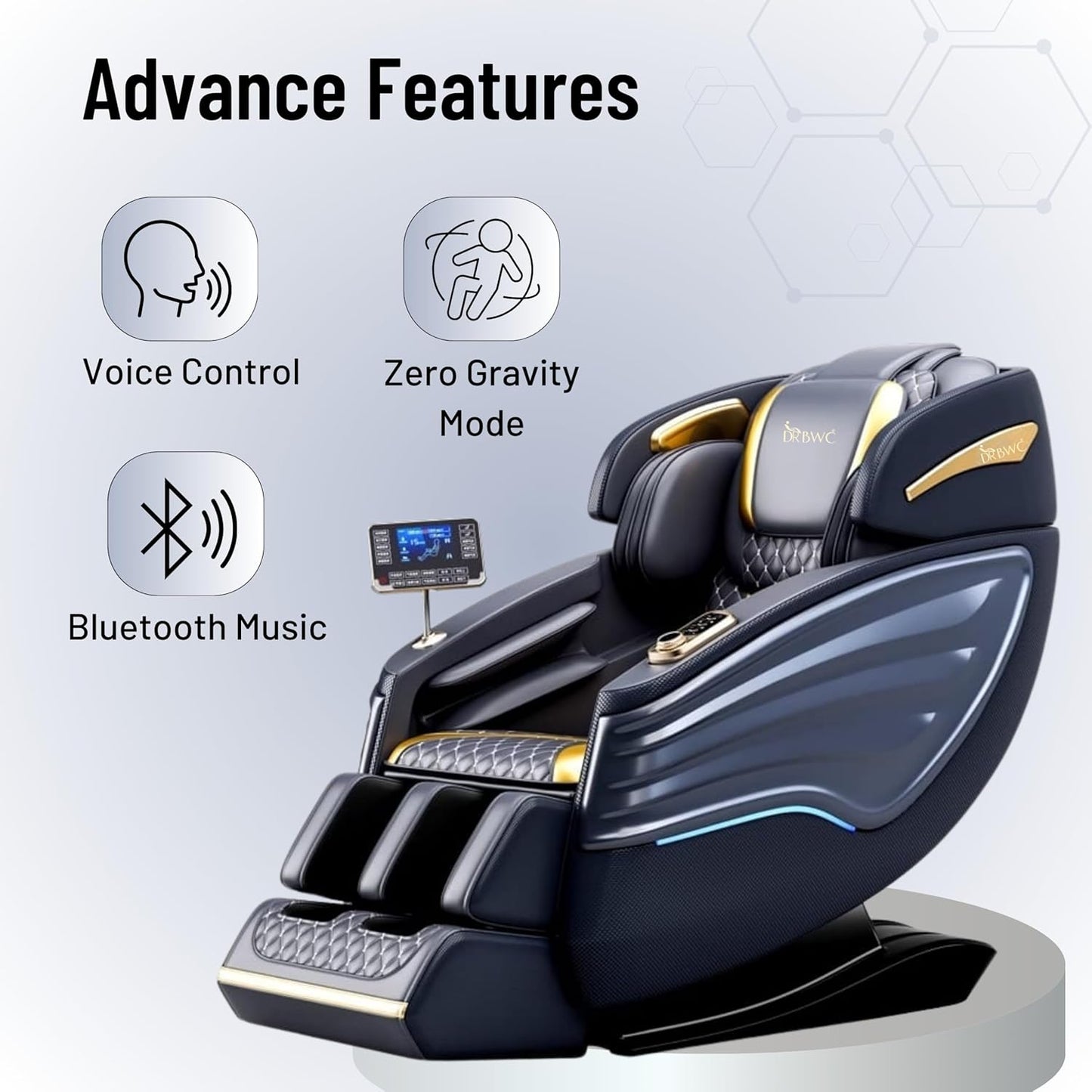 DR BWC Leather 4D Automatic Massage Chair | 24 Combination of Massage | ERGONOMICALLY Designed Double SL Track | HUMANTOUCH Massage | AUTO Body SCANNING | Bluetooth CONNECTIVITY | AI Technology