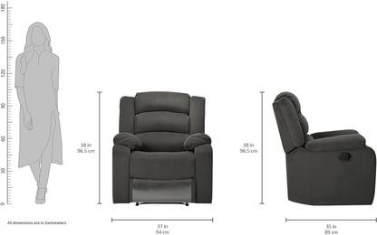 Dr. BWC Fabric Manual Swivel & Rocker Recliner  (Finish Color - grey, DIY(Do-It-Yourself))