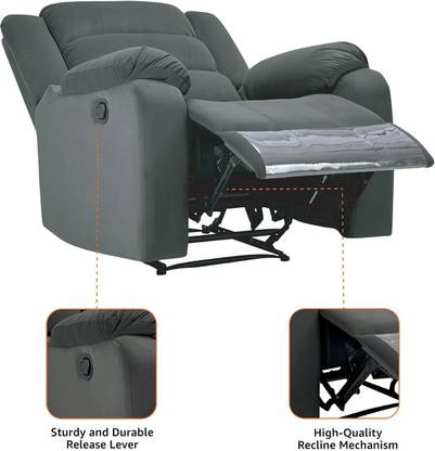 Dr. BWC Fabric Manual Swivel & Rocker Recliner  (Finish Color - grey, DIY(Do-It-Yourself))
