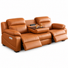 Dr BWC 3 Seater Motorized Recliner Sofa, Premium Electric Reclining Sofa with Flip-Down Center Console, Cup Holders & USB Charging, Water-Resistant Scratch-Resistant PU Leather, Luxury Living Room Sofa