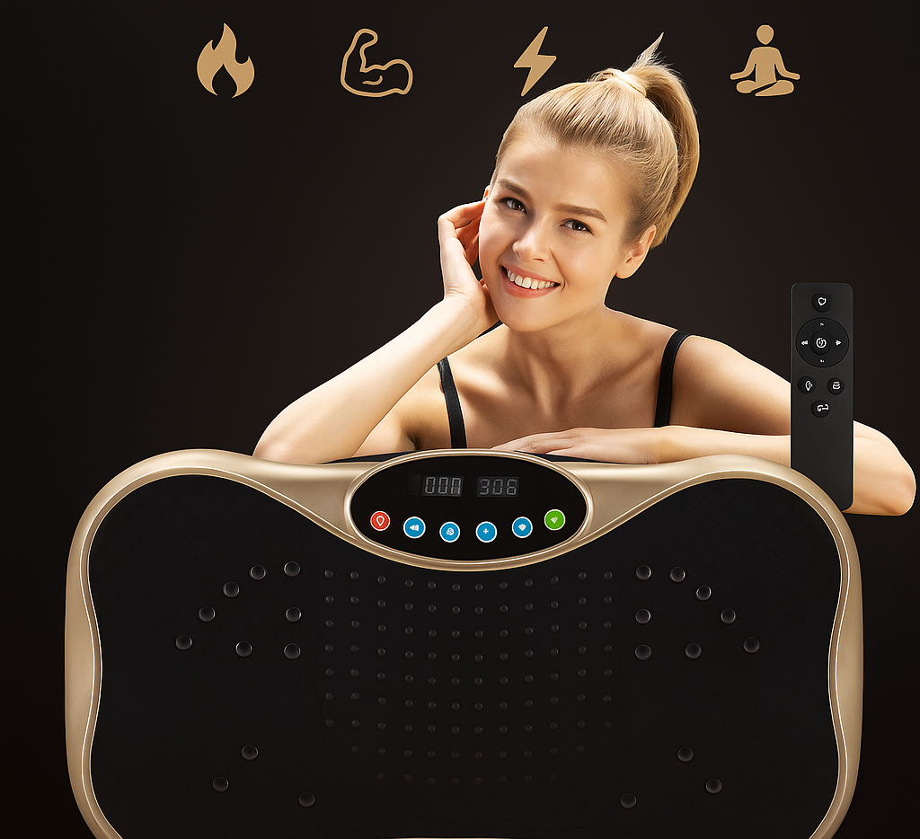 Dr BWC® Crazy Fit Vibration Plate home Workouts | Whole Body Vibration Machine for Home & Gym |  Resistance Bands & 99 Speed Levels |