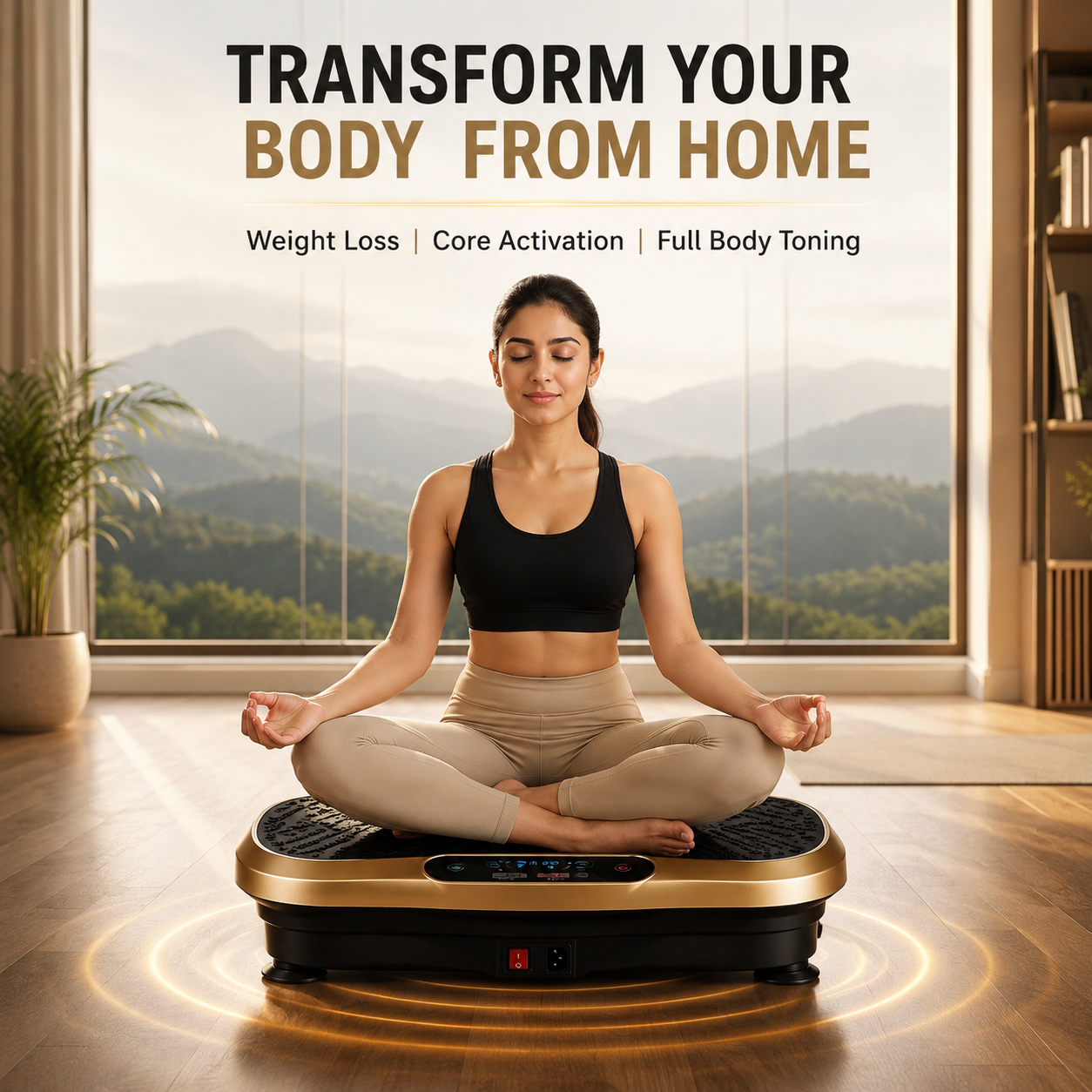 Dr BWC® Crazy Fit Vibration Plate home Workouts | Whole Body Vibration Machine for Home & Gym |  Resistance Bands & 99 Speed Levels |
