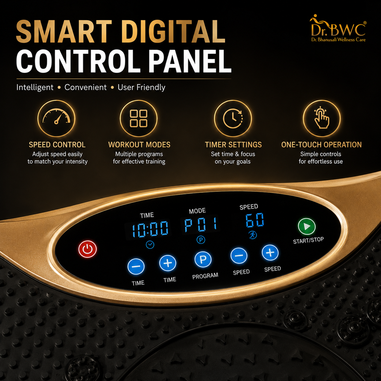 Dr BWC® Crazy Fit Vibration Plate home Workouts | Whole Body Vibration Machine for Home & Gym |  Resistance Bands & 99 Speed Levels |