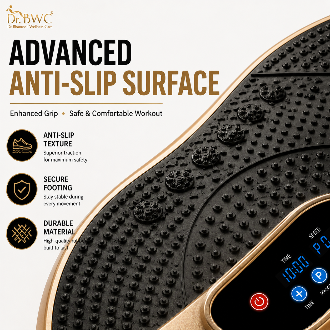 Dr BWC® Crazy Fit Vibration Plate home Workouts | Whole Body Vibration Machine for Home & Gym |  Resistance Bands & 99 Speed Levels |