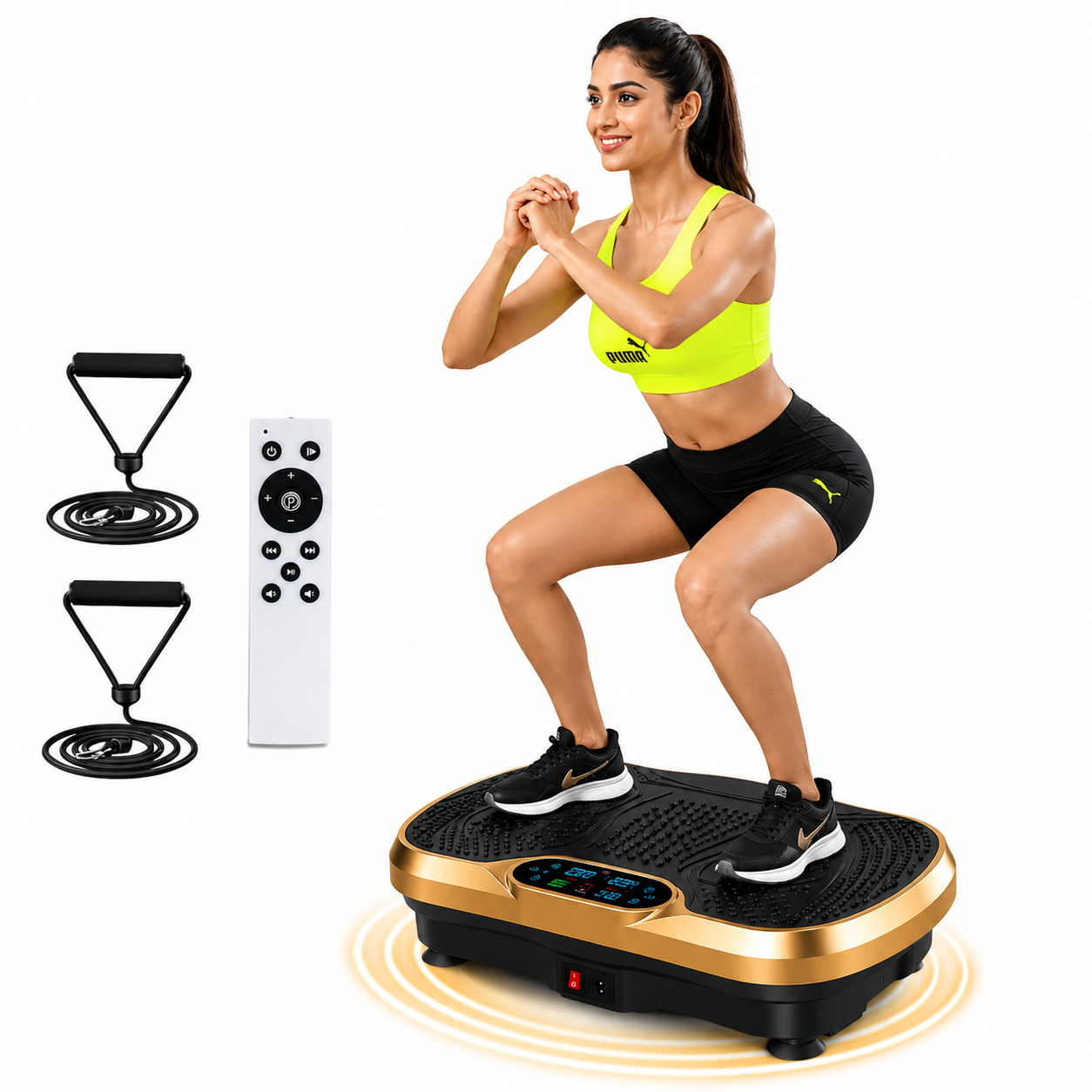 Dr BWC® Crazy Fit Vibration Plate home Workouts | Whole Body Vibration Machine for Home & Gym |  Resistance Bands & 99 Speed Levels |