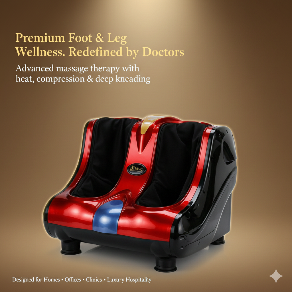 Dr BWC® Foot & Calf Massager Smart Touch Screen Relaxing Leg And foot Massager (With Heat and Air Squezzing) Massager Improving Blood Circulation at Home (Red)